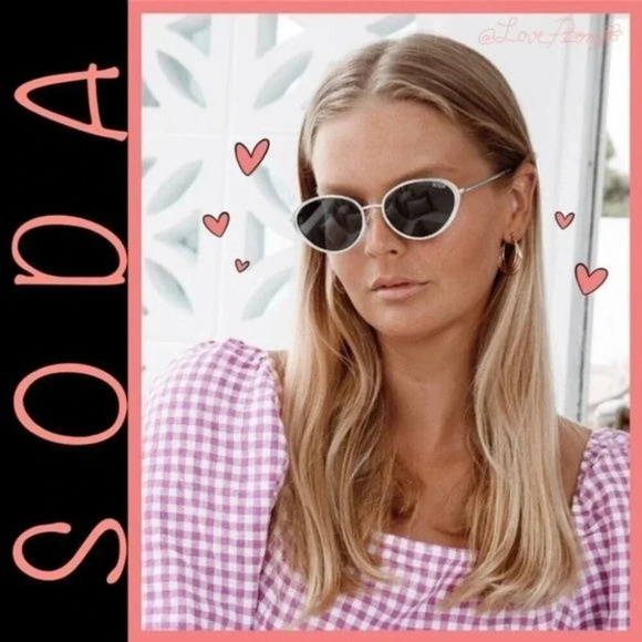 SODA SHADES BOSTON SILVER BLACK UNISEX POLARIZED SUNGLASSES - Picture 2 of 14